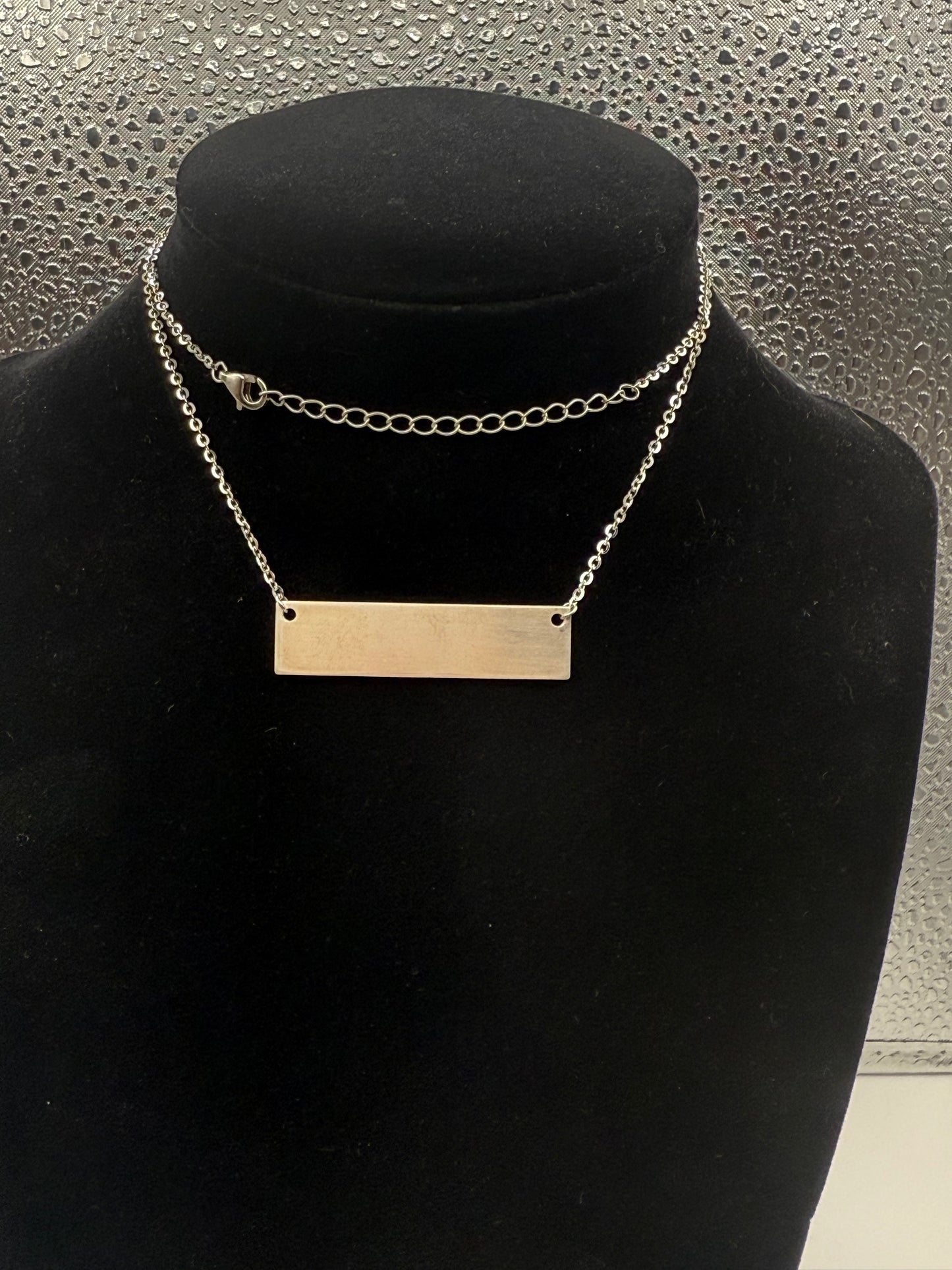 Custom engraved bar necklaces