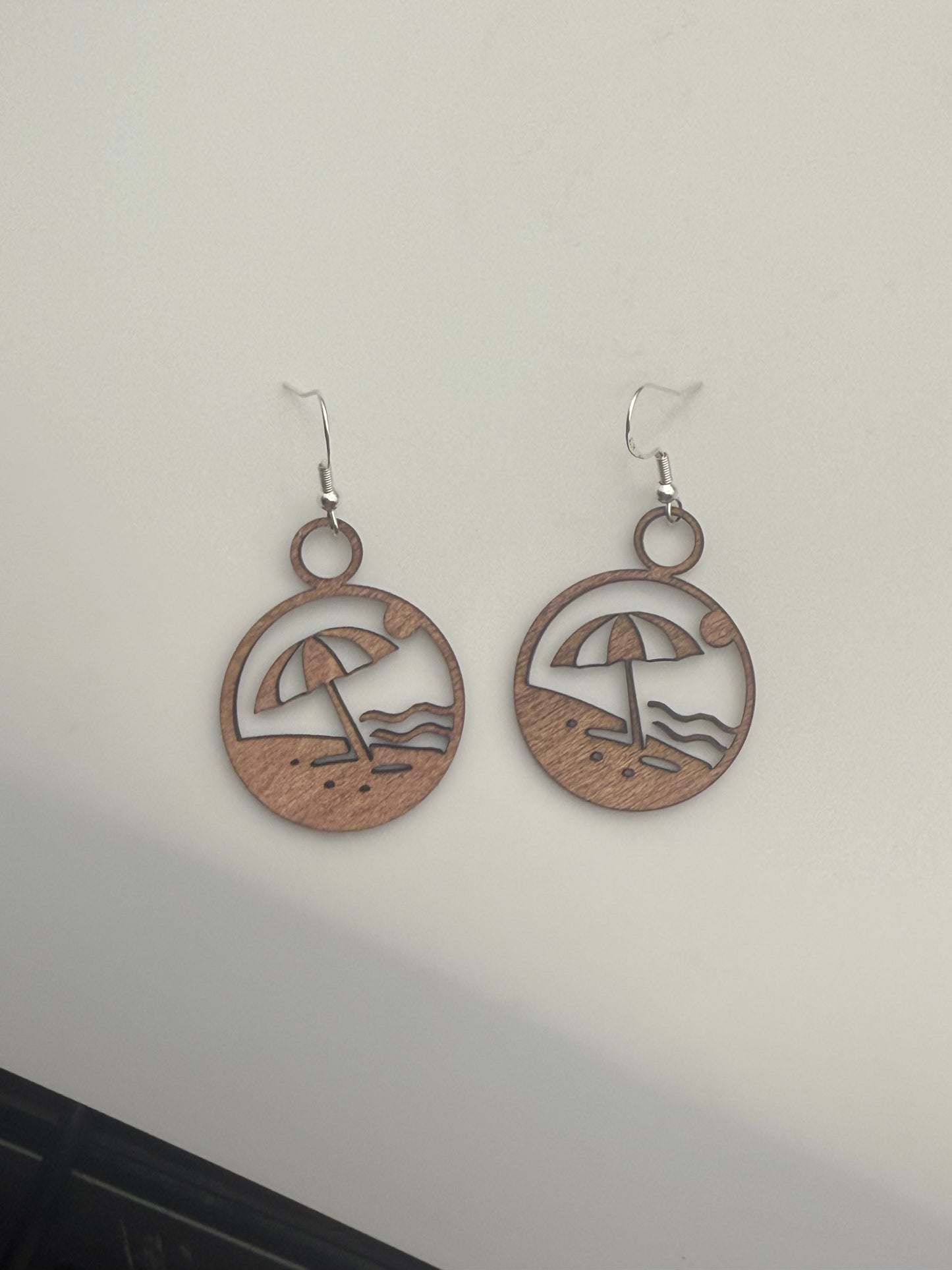 Umbrella beach landscape earrings