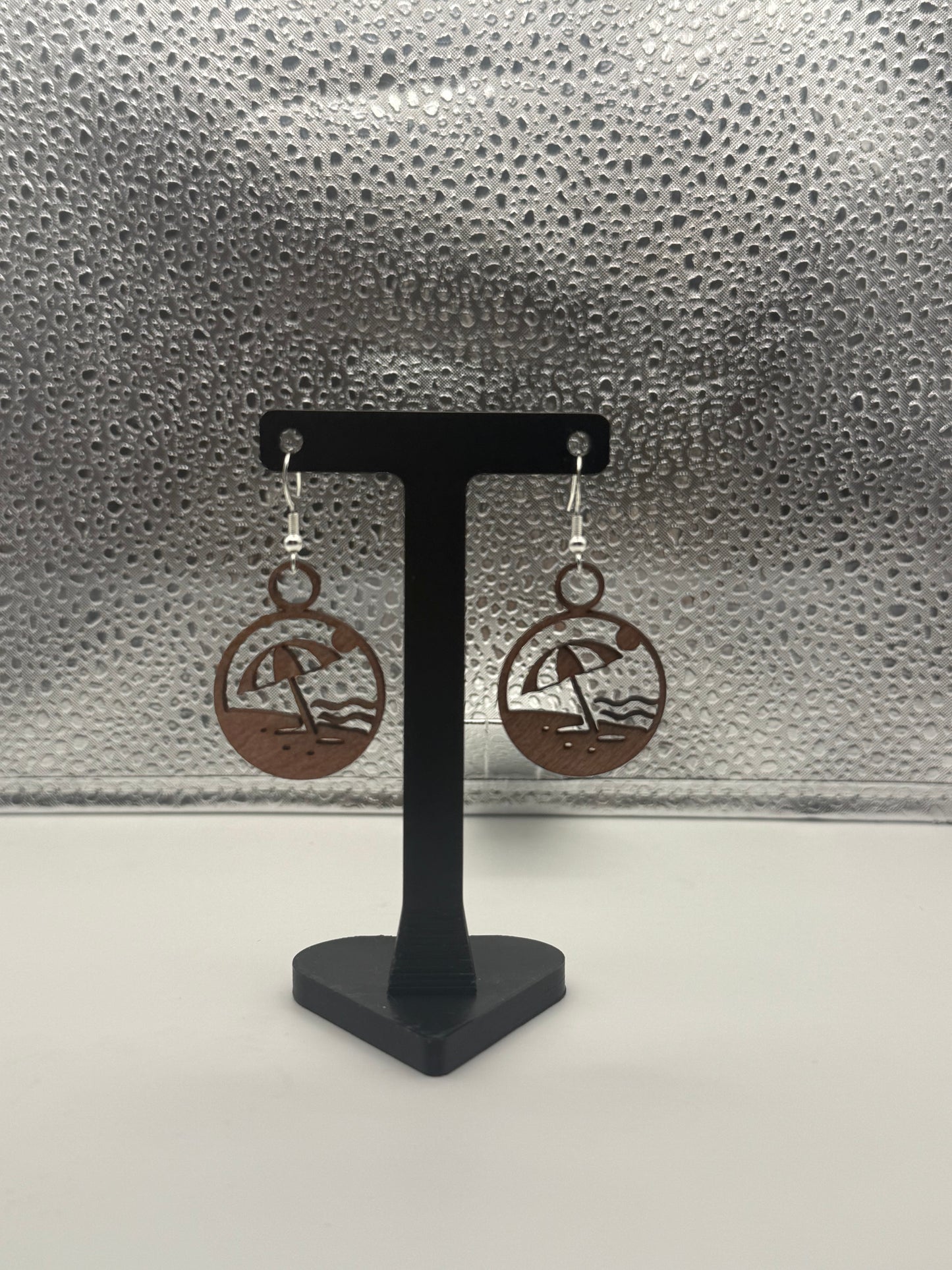 Umbrella beach landscape earrings