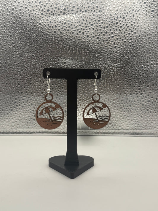 Umbrella beach landscape earrings