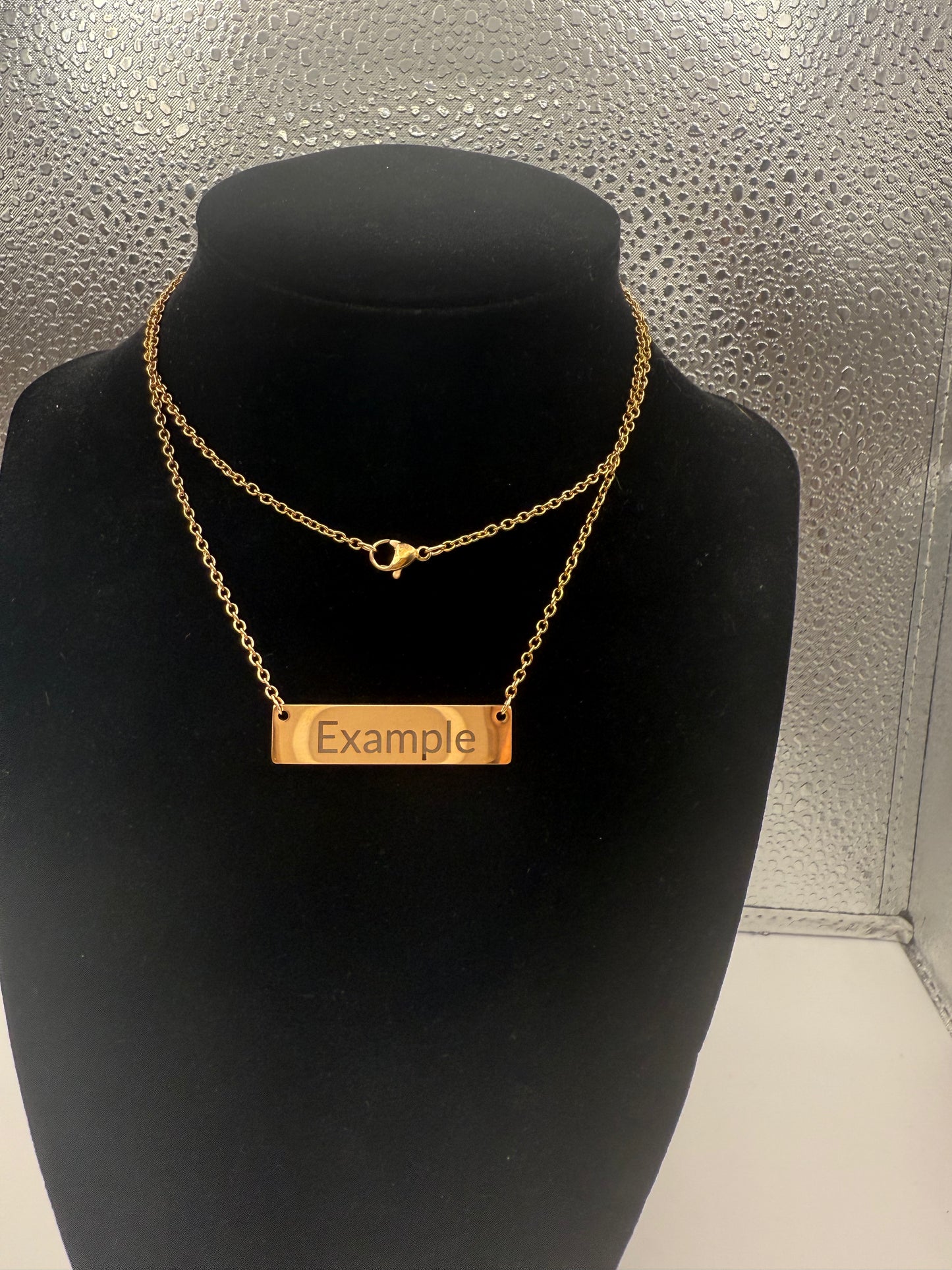 Custom engraved bar necklaces