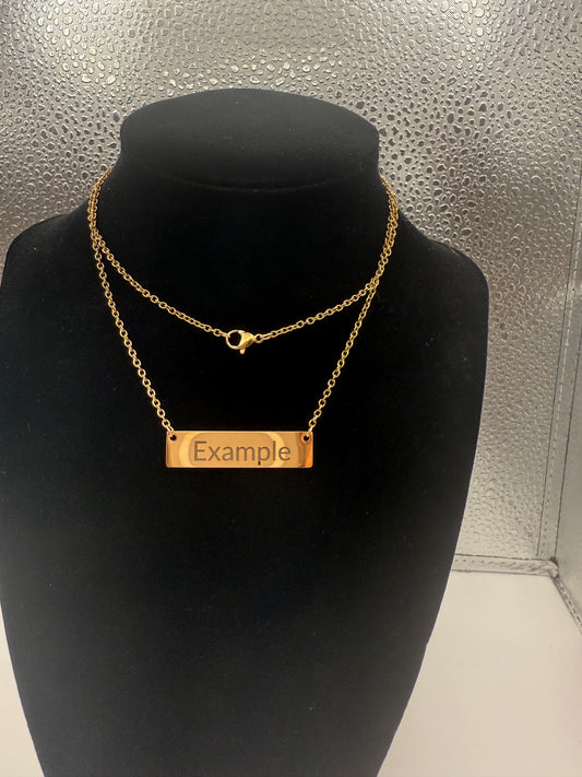 Custom engraved bar necklaces
